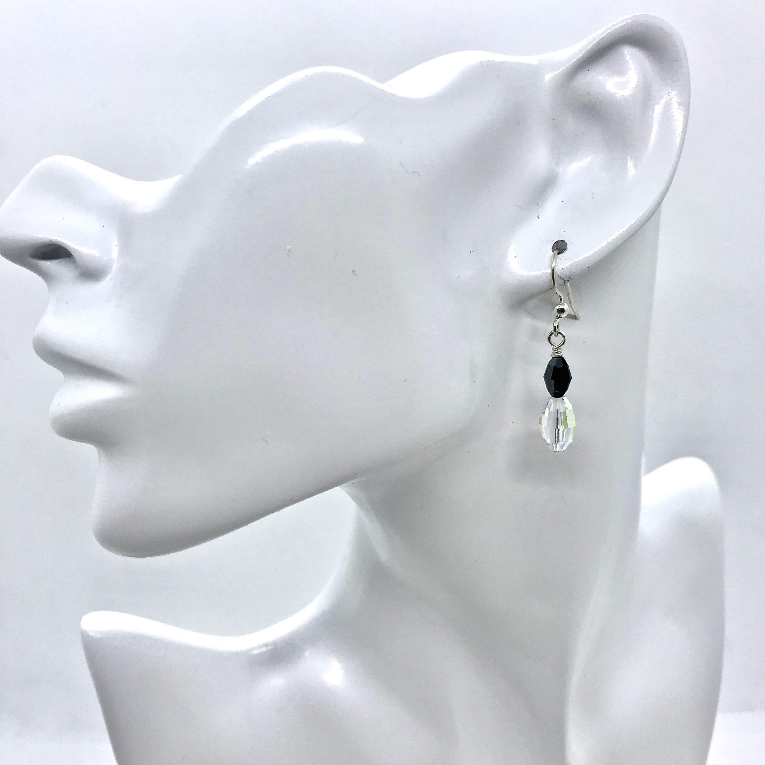 Crystal Football Rice Grain Bead Earrings Gilliano Jewellery